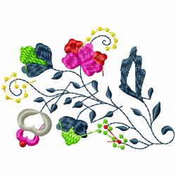 Flowers And Tree Embroidery Design 4 Flowers And Tree Embroidery Design 4